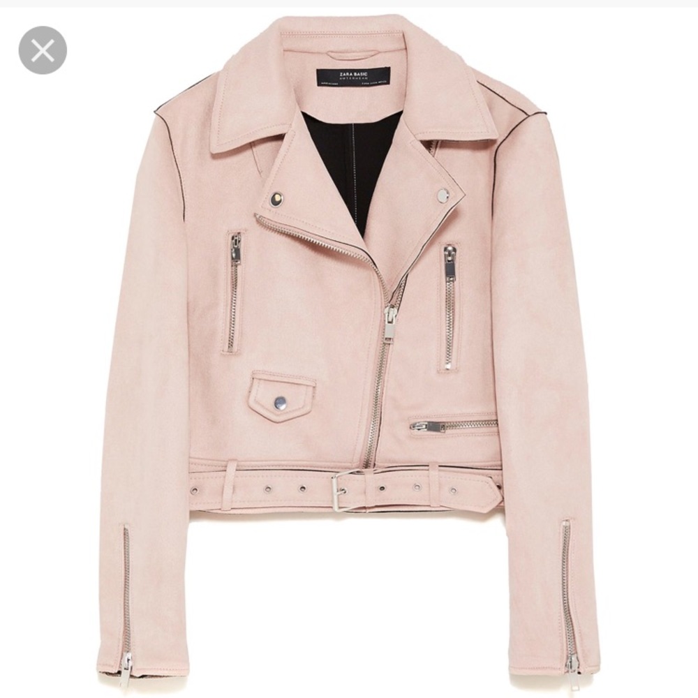 NWOT Zara Faux Suede Moto Jacket